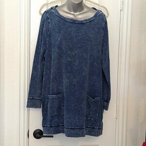 Soft Surroundings Blue Denim Cotton Tunic, Size 1X